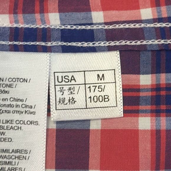 Brooks Brothers Red Fleece Mens Blue Red Plaid Button Down Shirt size M Medium - Picture 6 of 7